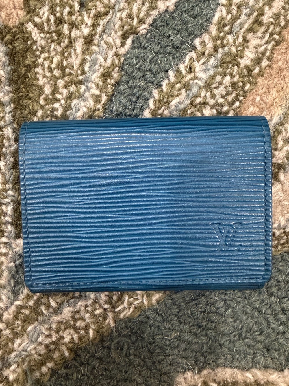 Louis Vuitton Teal Blue Epi Leather Credit Card/Business Card Case